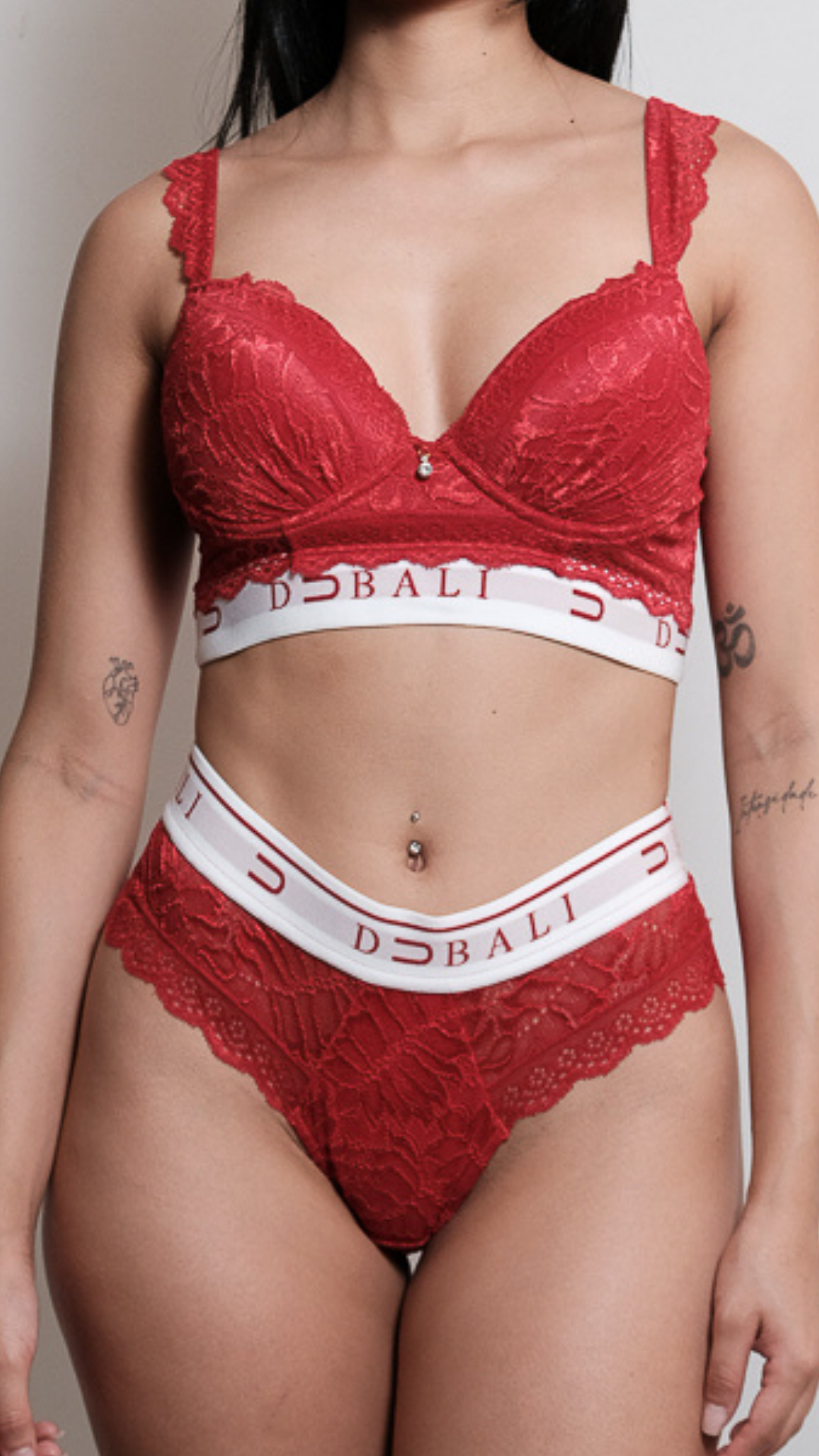 Conjunto Soutache Sutiã e Calcinha Renda Lingerie Vermelho Feminino